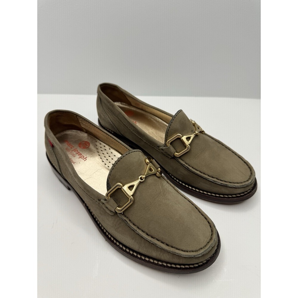 Marc Joseph New York Leather Loafers Gold Hardware Womens Size 5